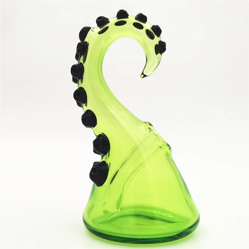 Green Bong Water Bong Dab Rigs Narghilè Narghilè Percolatore Due fori Dab Rig Pipe CCG Craftbong fatto a mano Borocilicate Bang