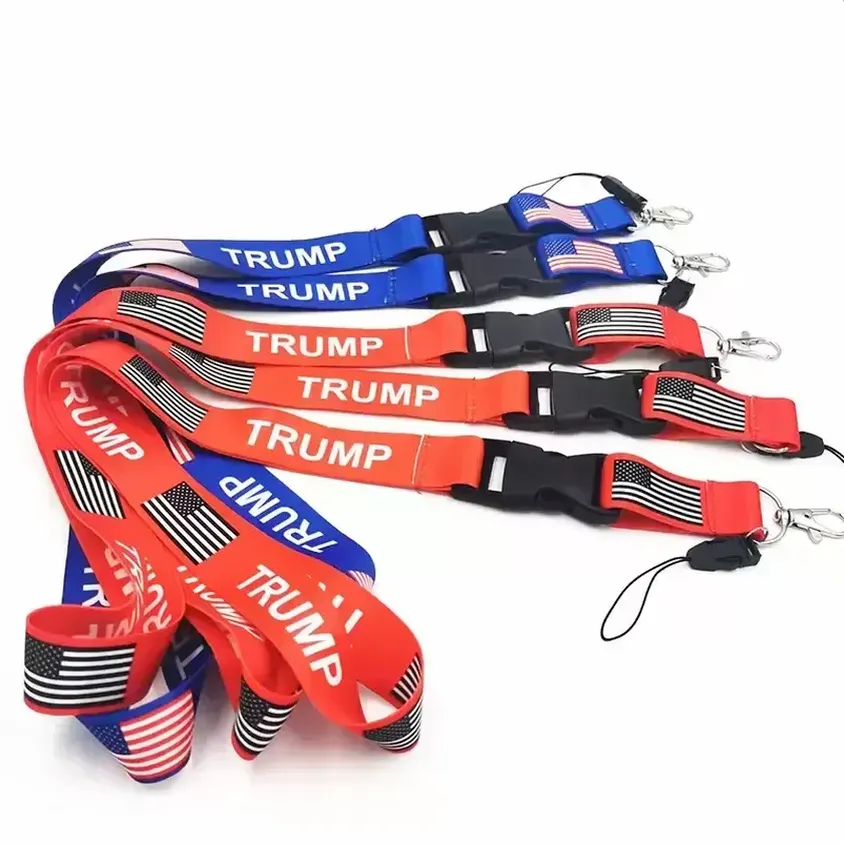 Nouveau parti favorable Trump Lanyards Keychain Party Favor USA Flag Halder Honder Ring Stracles pour téléphone mobile FY3872 902