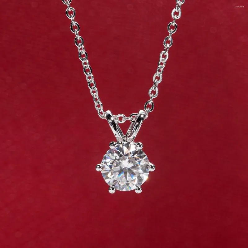 Pendant Necklaces AnuJewel Real 14K Gold 1ct D Color Moissanite Diamond Necklace With Certificate Fine Jewelry Wholesale