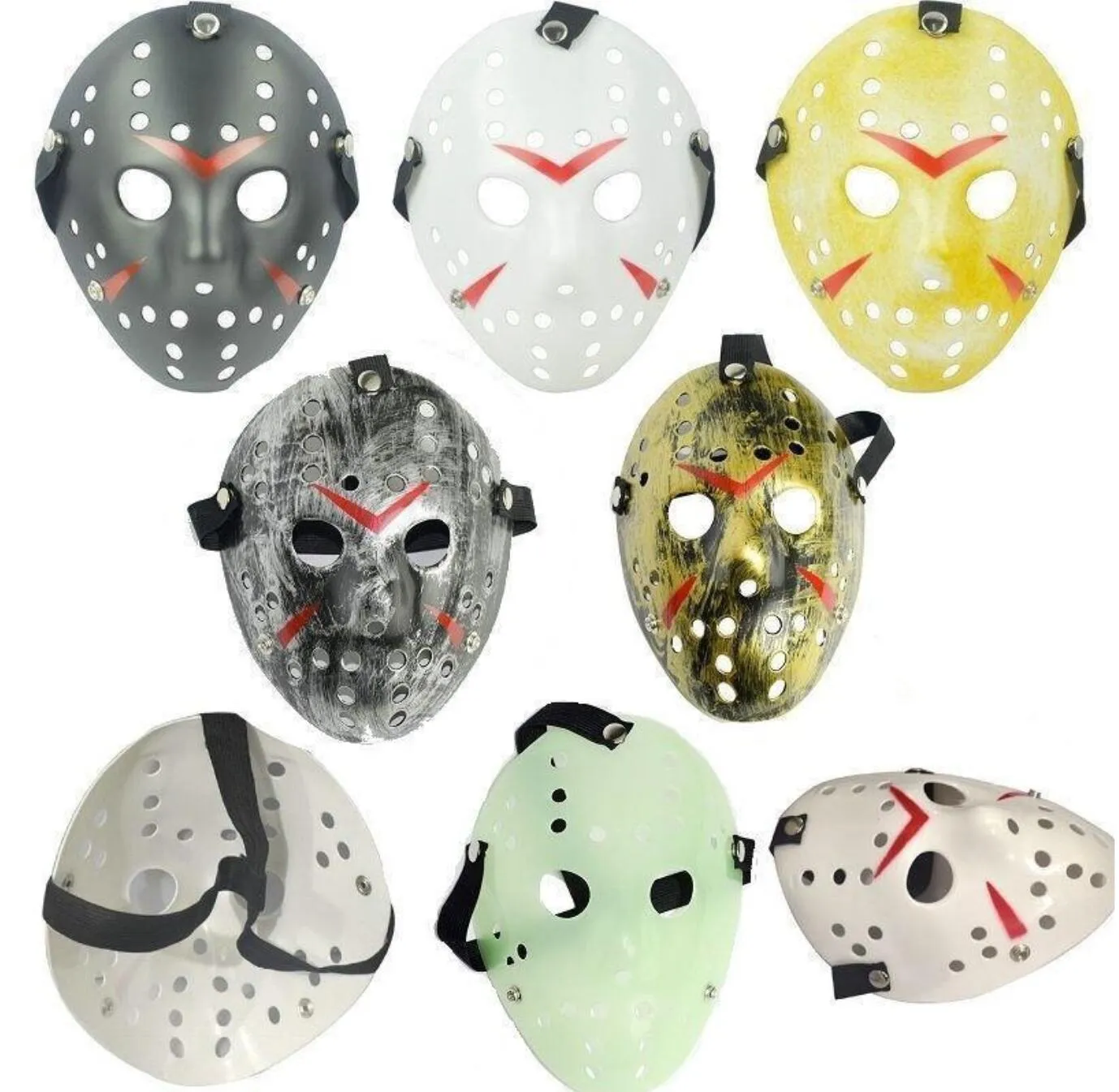 12 máscaras de máscara de rosto cheio de estilo Jason Cosplay Caveira vs sexta-feira Horror Hockey Traje de Halloween Máscara assustadora Máscaras de festa Festival DHL GG0727