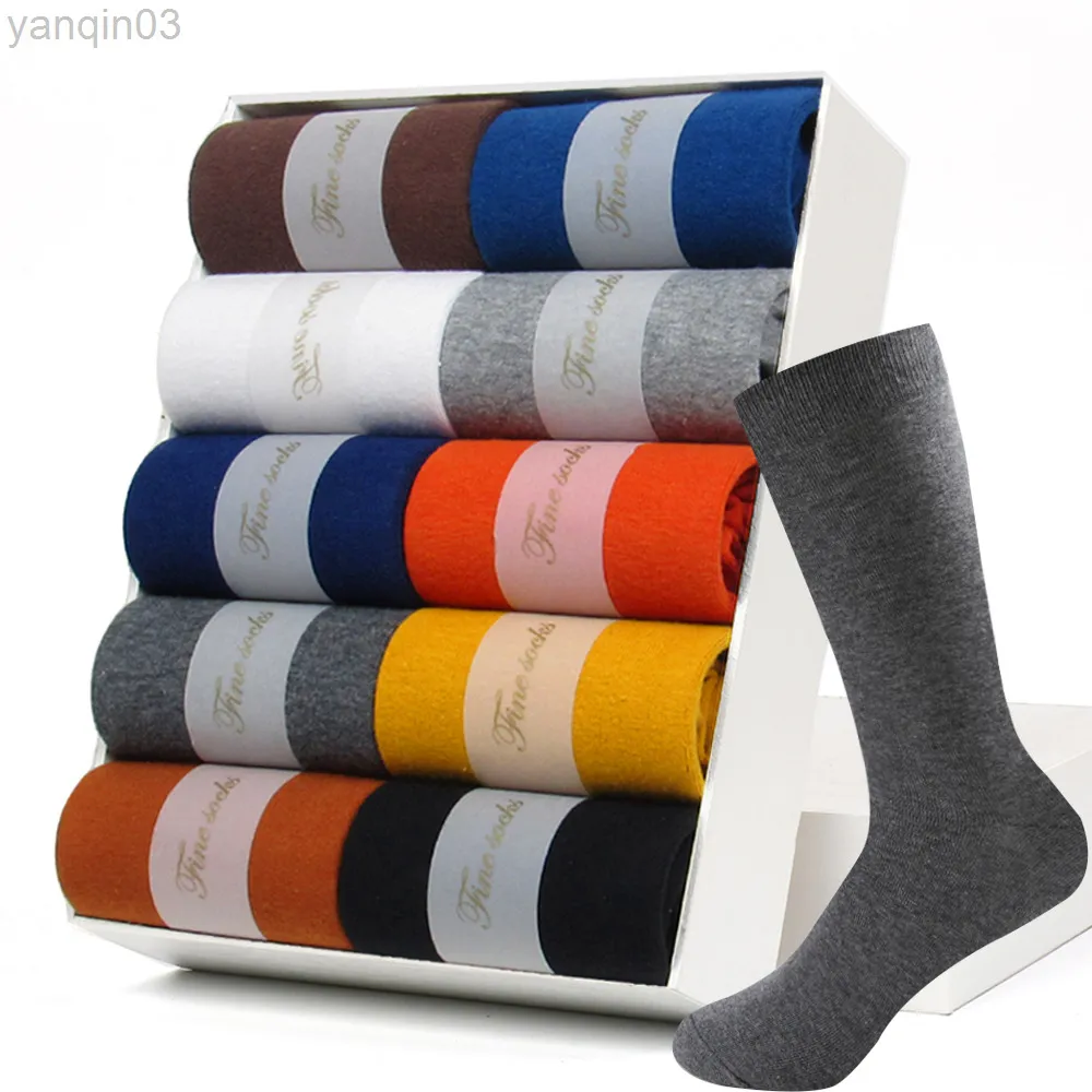 Athletic Socks 5 Pairs Business Jurk Socken Männer Ademend Winter Warm Katoenen Socken Lange Mannelijke Hohe Qualität Gelukkig Bunte Socken Für Mann L220905