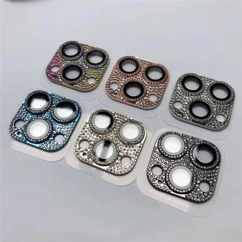 Pellicola Fotocamera Compatibile con iPhone 14 Pro 6.1/14 Pro Max 6.7 Bling,ICARERFAMILY Ultra HD Trasparente Vetro Temperato Diamante Copertura di Protezione Obiettivo Fotocamera - Colorato