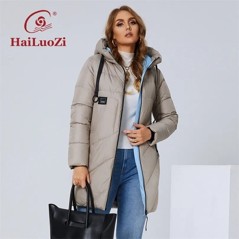 Femmes du bas Parkas Hailuozi Veste pour femmes d'hiver long Coton épais Big Pockets Ladies Mode Cversize L4xl Female Mouilles décontractées 6896 220902