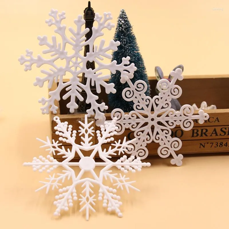 Kerstdecoraties 1 Pack Diy Plastic White Fake Snowflakes voor Home Party Year Xmas Tree Hangers Ornamenten Window Decoratie