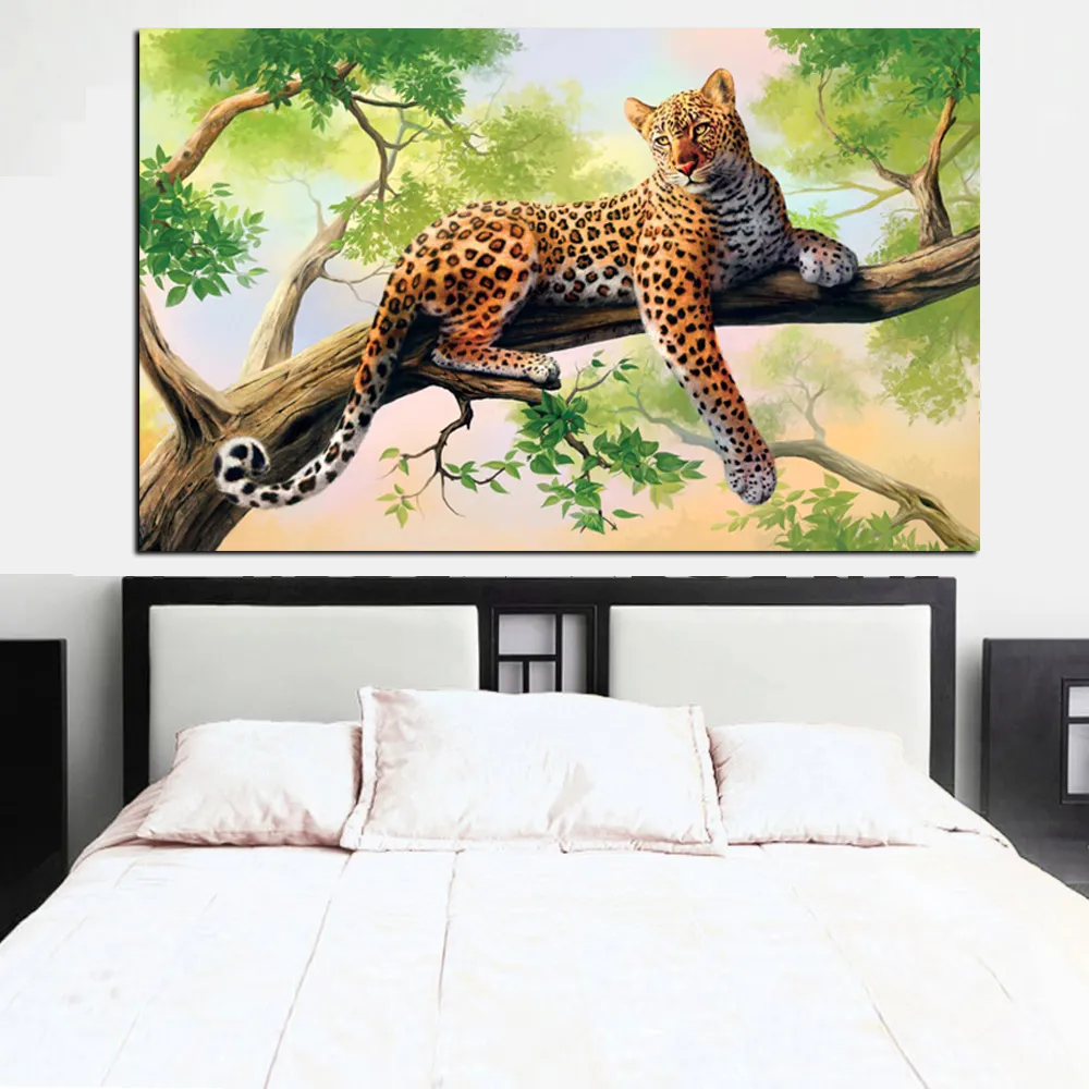 HD Print Wall Art Animal Leopard Landscape Oil Painting on Canvas Modern Wall Cuadros Decor Picture Poster For Living Room Decor (2)