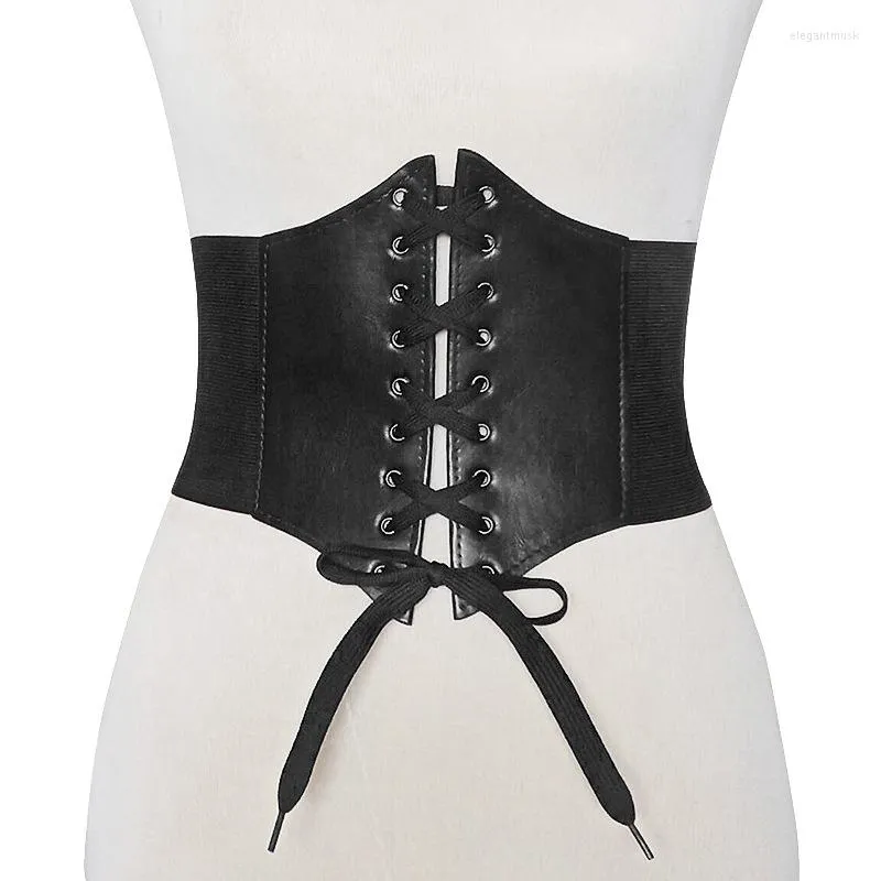 Bälten White Black Corset Wide Pu Leather Slanting Body Shaper Midjeband Midjan Underbust Belt Building for Women