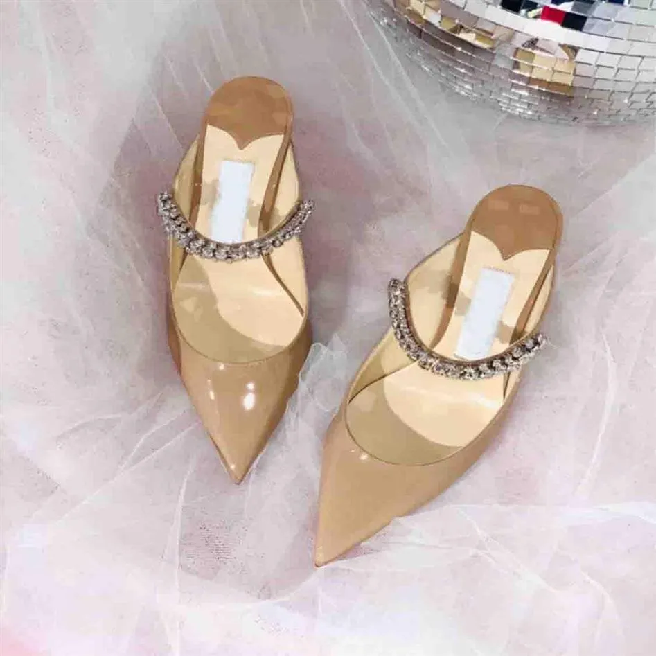 اسم مصمم Women's Bing Dress Shoes Pumps Elegant High Heels مدبب إصبع القدم Crystal Strap Party Wedding Ladies Bridals Shoe EU35-4269X