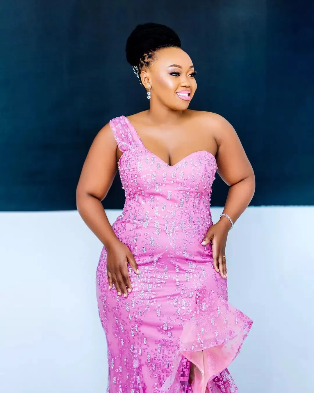 pink plus size party dresses