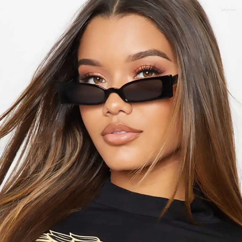 선글라스 오쿨 로스 빈티지 태양 ​​안경 여성 유명인 럭셔리 디자이너 좁은 사각형 작은 그늘 UV400
