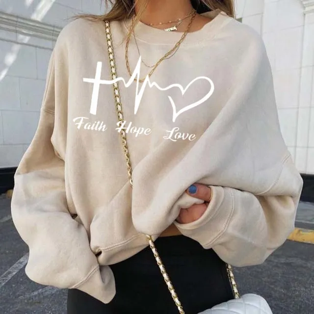Dufourspitze Women\u0026#039;s Long Sleeve sweatshirt with Letter Print -  Streetwear Fashion Pullover Top for Autumn/Winter 220905