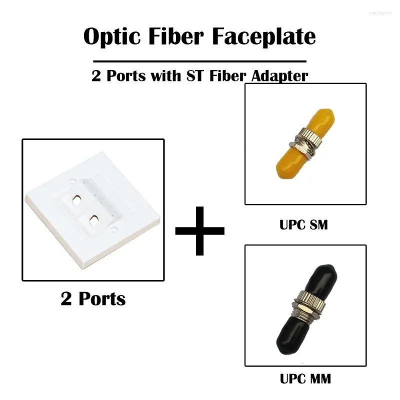 Équipement de fibre optique, 10 pièces, 2 Ports, plaque frontale ST avec adaptateur FTTD FTTH, réseau Ethernet UPC/APC Simplex