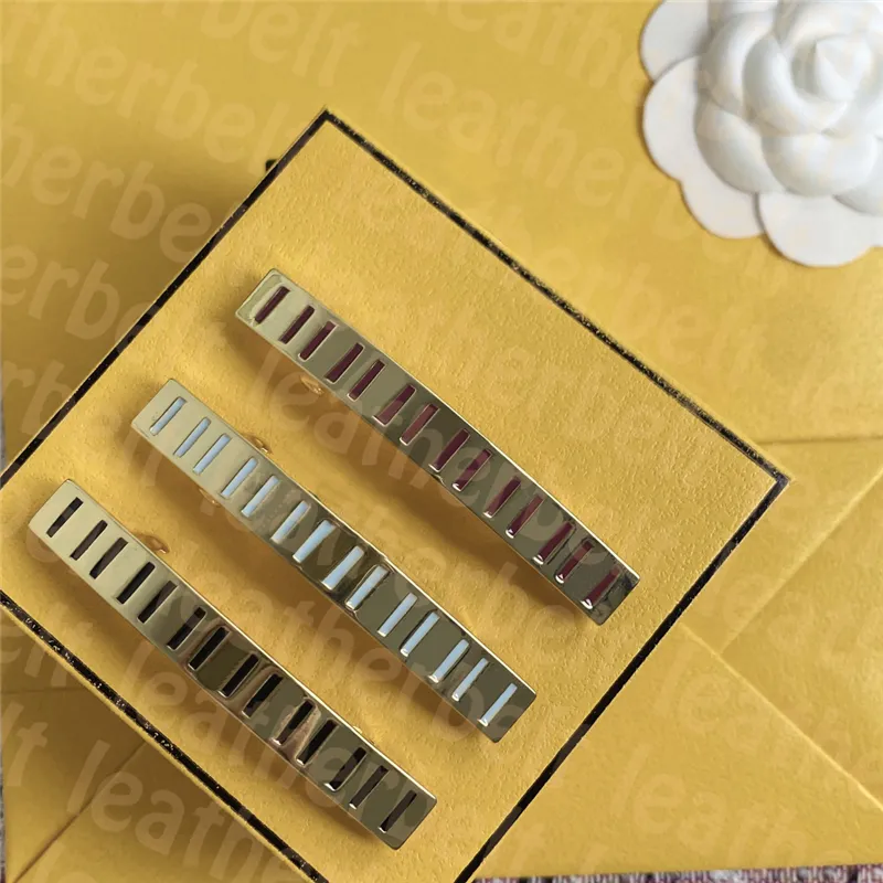 Letter Print Hair Clips Elastic Metal Barrettes Classic Gold Plated Hairpin Women Designer Barrettes Birthday Gift