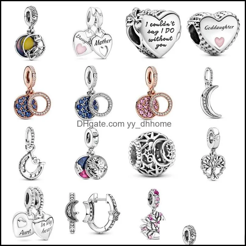 Silver Fit Pandora Bracelets Mother Daughter Serce Charms Sier 925 Oryginalne koraliki do biżuterii tworzące szterling DIY Kobiety upuść yydhhome dhwo2