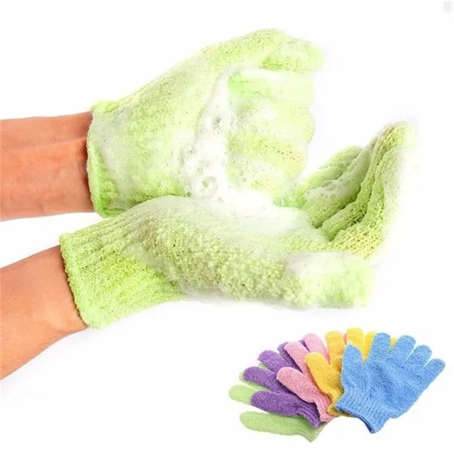 Badborstar för skalning av exfolierande Mitt Glove duschskrubbhandskar motstånd Kroppsmassage svamp tvätt hud fuktgivande spa skum