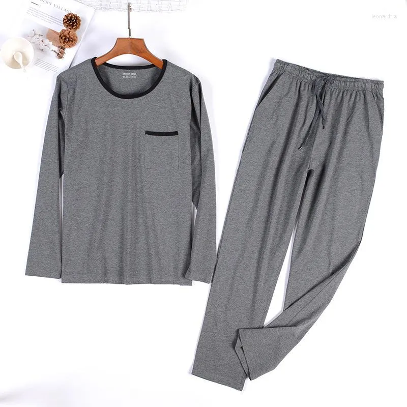 MENHO DO SLUCE MENINO XXXXL 2PCS PAJAMAS SOLE SET STEND Spring Autumn Cotton Manga cheia em casa Use conforto casual