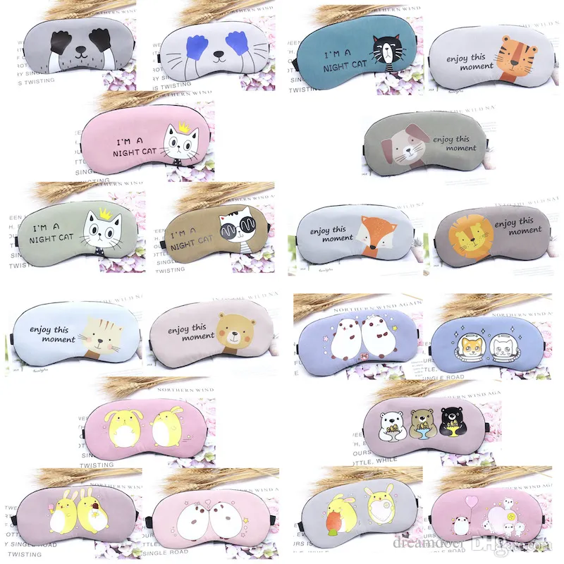 Partihandel Creative Lovely Cartoon Sleep Masks Eyepatch Eye Cover f￶r Travel Relax Vision Care Sleeping Aid Eyes Shading Mask