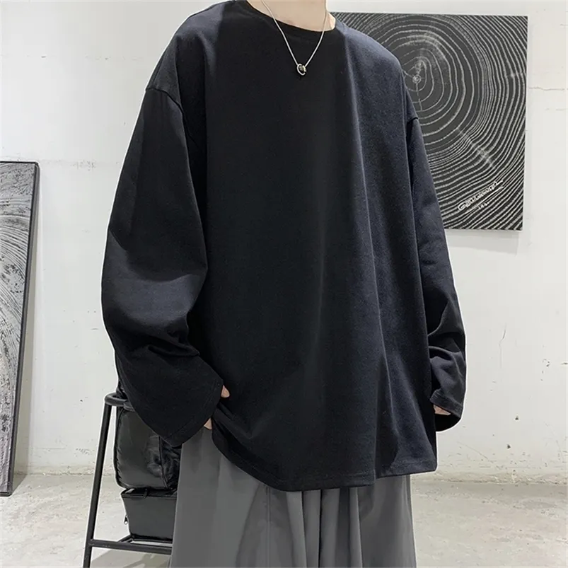 T-shirt da uomo LAPPSTER T-shirt grafica da uomo Harajuku T-shirt oversize a maniche lunghe da uomo Moda coreana da uomo in cotone Taglie forti T-shirt bianca 220905