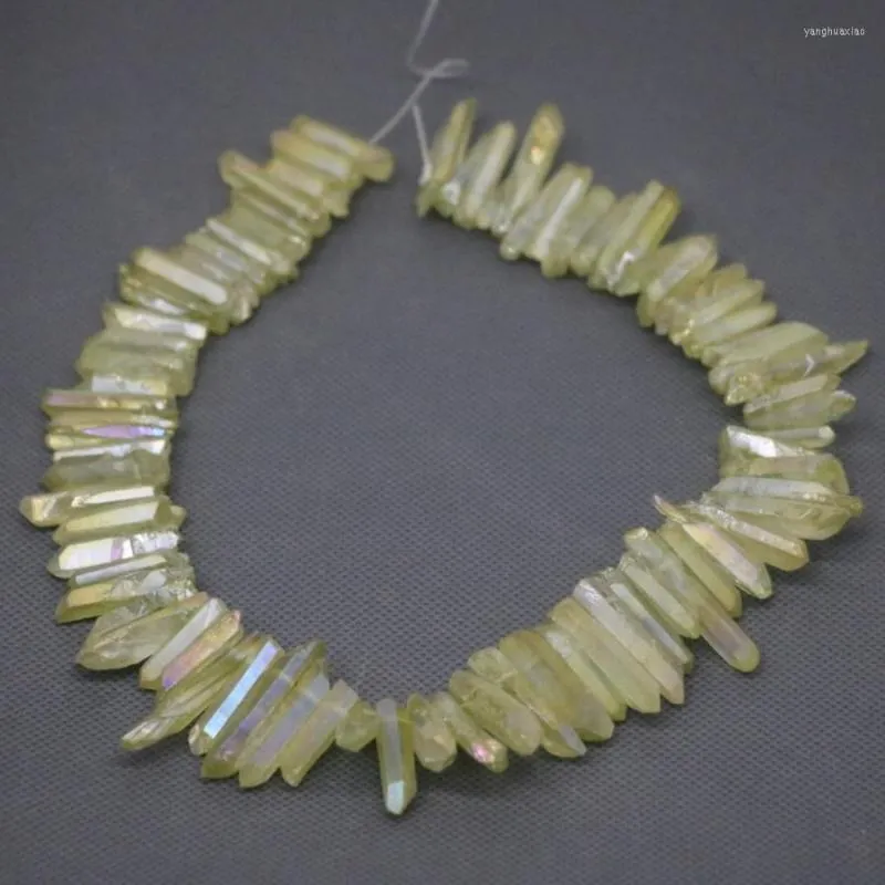 Colares pendentes verdes abatição de cristal quartzo gradiente de miçanga de berço mapeint rock feminino fino jóias colar-kindgems