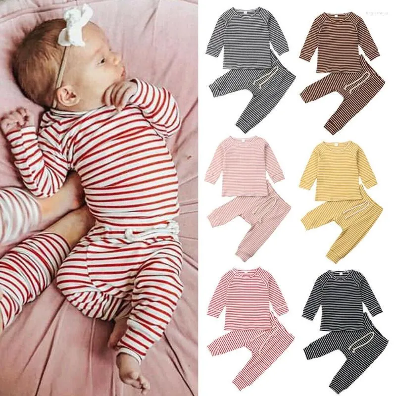 Clothing Sets Pudcoco Born Baby Boy Girl Clothes Cotton Striped Long Sleeve T-Shirt Tops Pants 2Pcs Outfits Autumn 0-24M