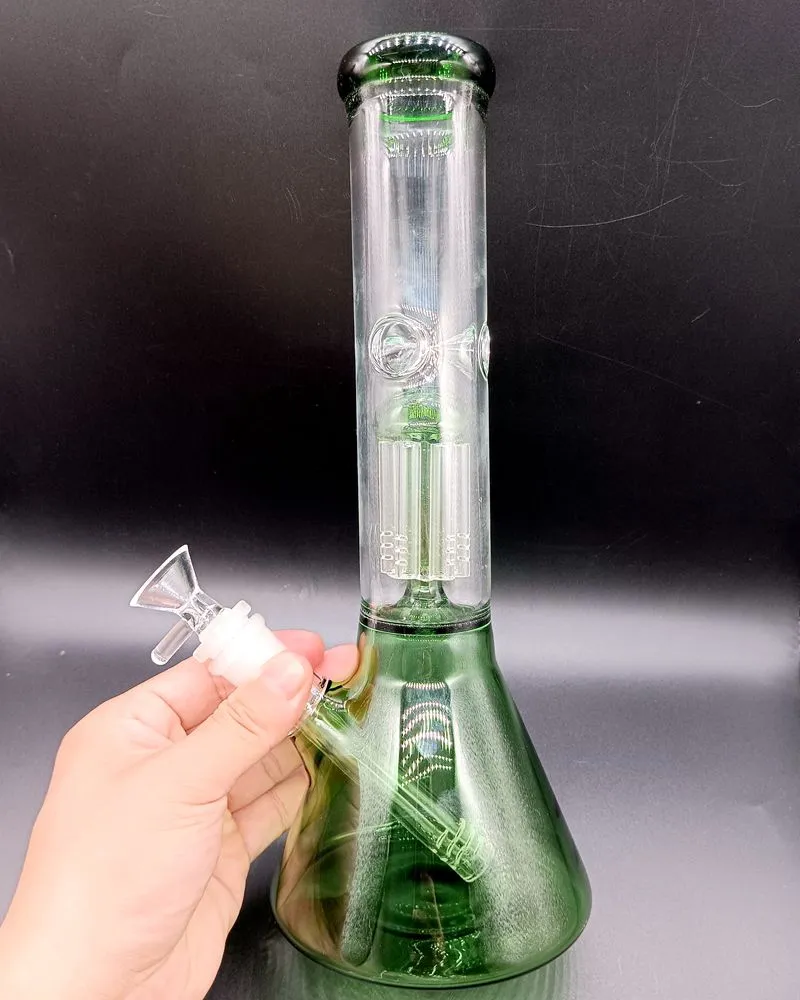 12 Zoll grüne Glaswasserbong-Wasserpfeifen Super dicke Rauchrohre weiblich 18 mm mit Baumarm Perc