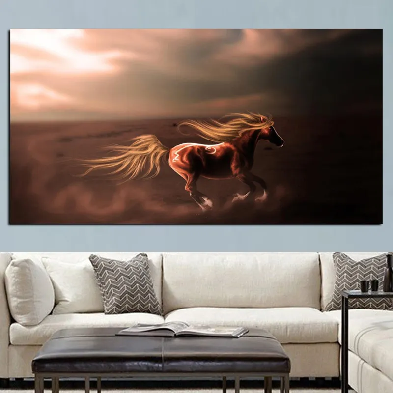European Big size HD Print Horses Running Oil Painting on Canvas Modern Wall Art Picture for Living Room Sofa Home Cuadros Decor (2)