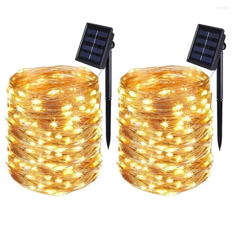 Strings LED Solar Copper Drut Light 8 Funkcja Wodoodporna ogród na zewnątrz