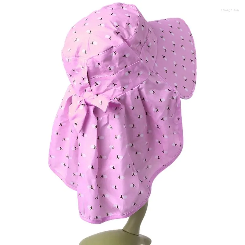 Berretti Cappello estivo da donna Cappello da sole a tesa larga Protezione UV Visiera Collo rimovibile Cappuccio con patta