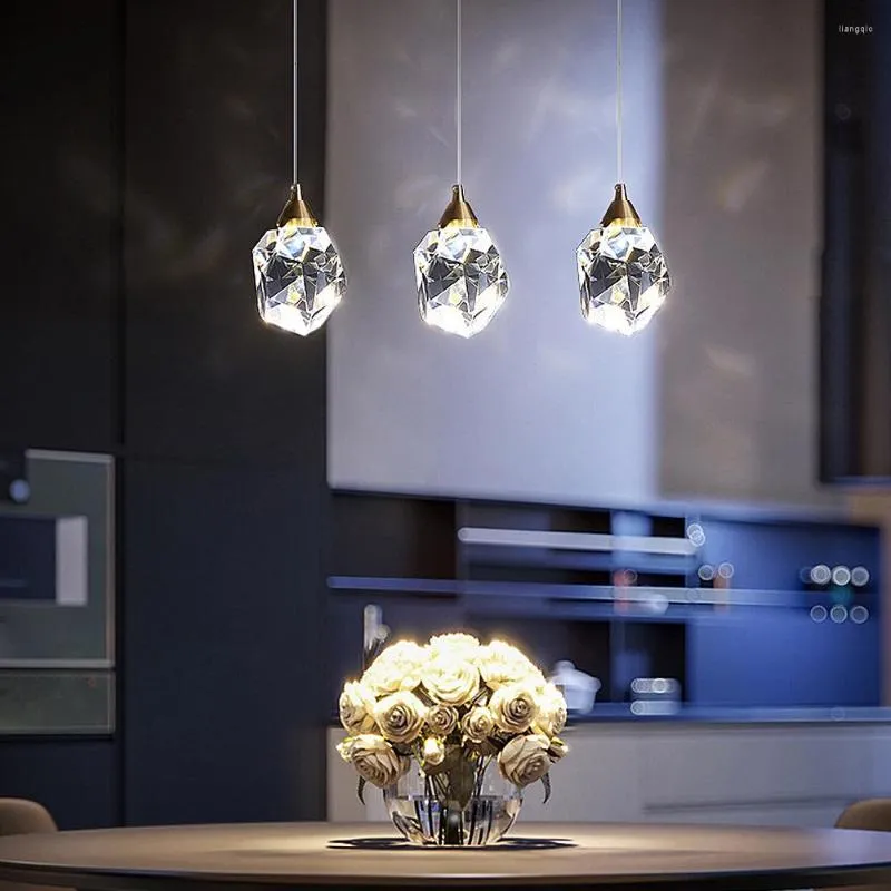 Kolye lambaları Modern Kristal Led Işıklar İskandinav oturma odası yemek bar mutfak asılı armatür kapalı dekor ışık fikstürleri