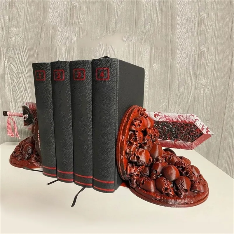 Dekoratif Nesneler Figürinler Dragon Slayer'ın Öfkeli Bookend Berserk Bookends Kılıç Kitap Reçinesi Kitap Kitap Nook Ekleme Kitleri Süs Masaüstü 220906