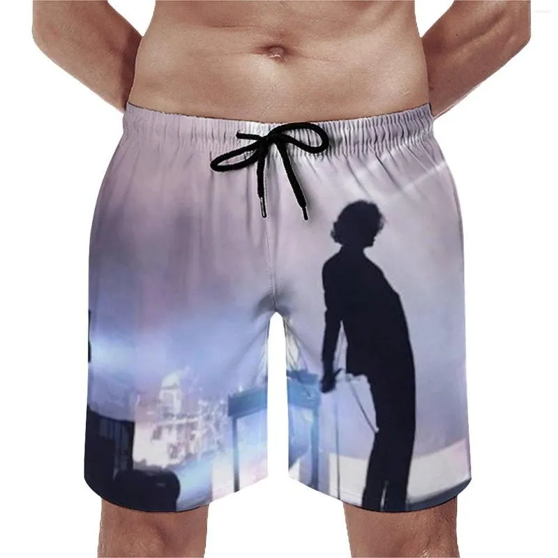 Men's Shorts The 1975 Band Concert Light Board Singing Song Music Beach Short Pants Elastic Waist Cute Swim Trunks 3XL