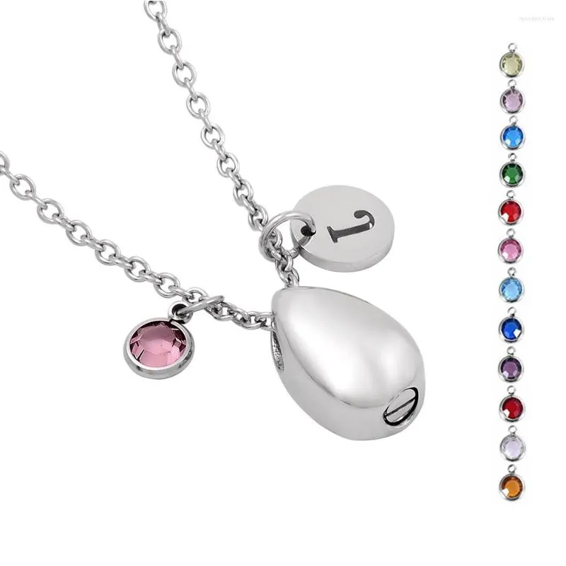 Colliers pendentifs IJD8396 gratuit vierge petite goutte d'eau collier d'urne commémorative pour cendres en acier inoxydable souvenir bijoux de crémation