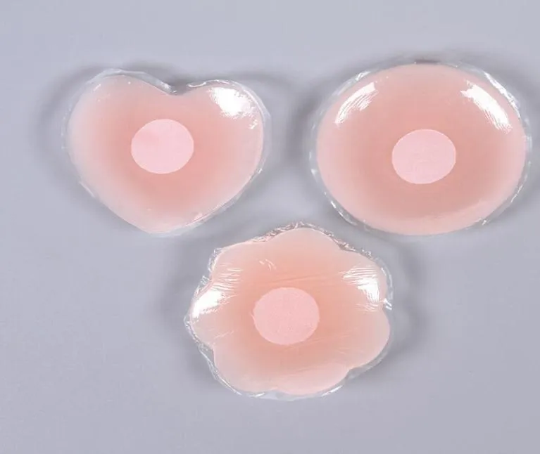 النساء اللاتينيات غير المرئيات مثير جولة قابلة لإعادة الاستخدام على شكل الثدي الثدي ذاتي اللصق ملصقات فطائر الغطاء