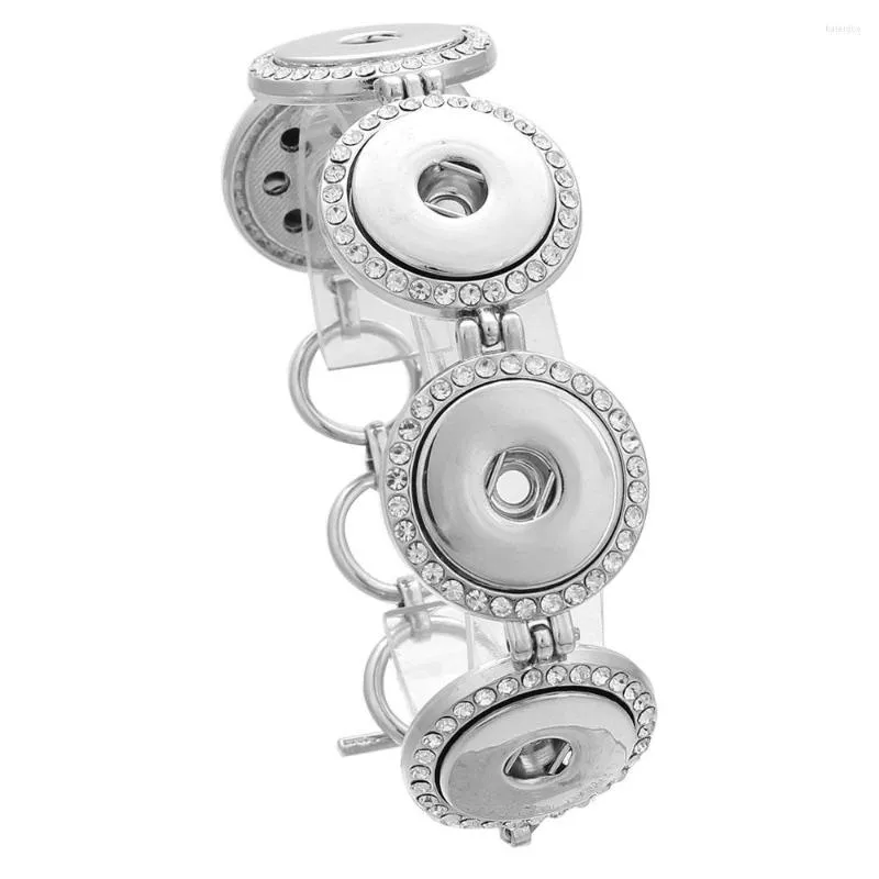 Bracelets à breloques Est Snap Button BraceletBangles 5 Strass Design Alliage Bracelets 18mm Bijoux