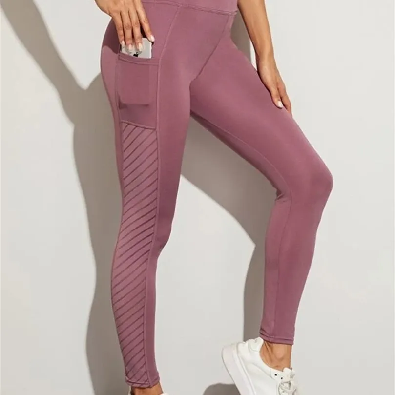 Leggings da donna Donna Senza cuciture Rosa Legging Sport Donna Fitness Tasca Legging Moda Femme Vita alta Leggings da palestra Abbigliamento Yoga Drop 220906