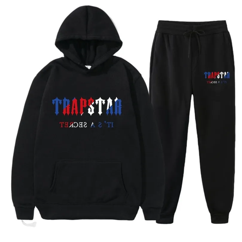 Mens Tracksuits TRAPSTAR Mens Tracksuit Sets Winter Fleece Male Hoodies ...