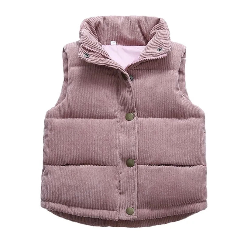 Gilet Autunno Ragazzi Ragazze Gilet di velluto a coste di alta qualità Inverno Caldo Addensare Gilet Capispalla Bambini Giacche Ragazzi Bambini Abbigliamento in cotone 220905