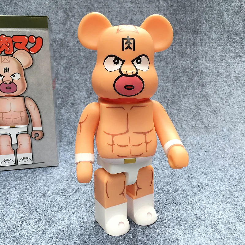 새로운 400% Bearbrick 액션 장난감 그림 곰 벽돌 코스프레 kinnikuman muscle tag match doll pvc acgn 그림 장난감 Brinquedos Anime