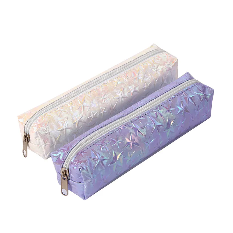 3D Star Pencil Case Pen Pouch Marker Bag Waterproof Slim Slitesistent PU Leather for School Office Business 1223079