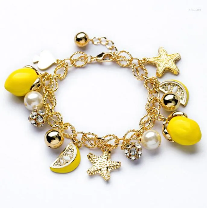 Bracelets de charme 2022 Chegada Bohemia coreana Fashion Starfish pendente Lemon Fruit OL Lady Style Bracelet Women Bracelets Bangles Jewelry