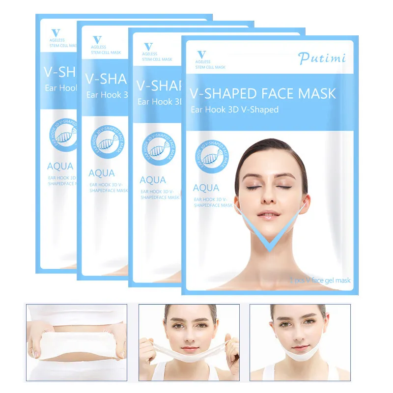 3D V Form ansiktsmasklyftning FￖRSLAG SLANDSKEEK NACK SKEAL-off Bandage Face Masks