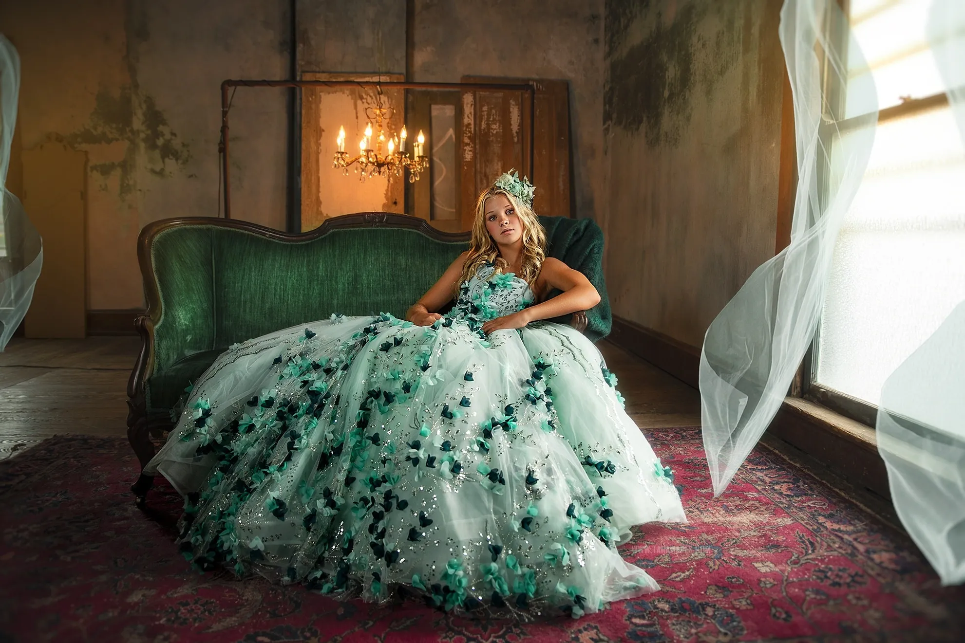 green emerald velvet dress V-neck Embroidery Maxi Length Tulle Corset Floral Prom Dress – KissDress