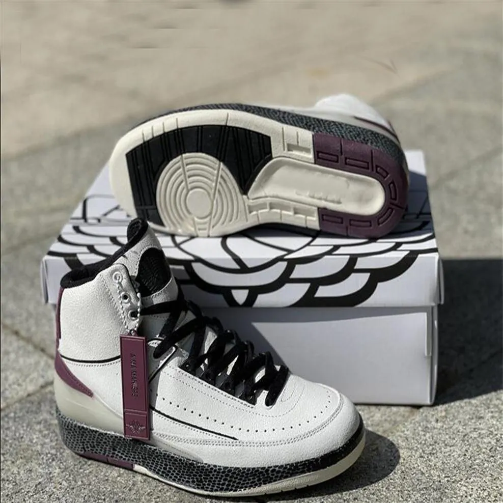Top a Ma Maniere x 2 Airness Basketball Shoes Sail Black Burgundy Crush Men Womens Outdoor Sneakers Do7216-100 Original Box Size U230B