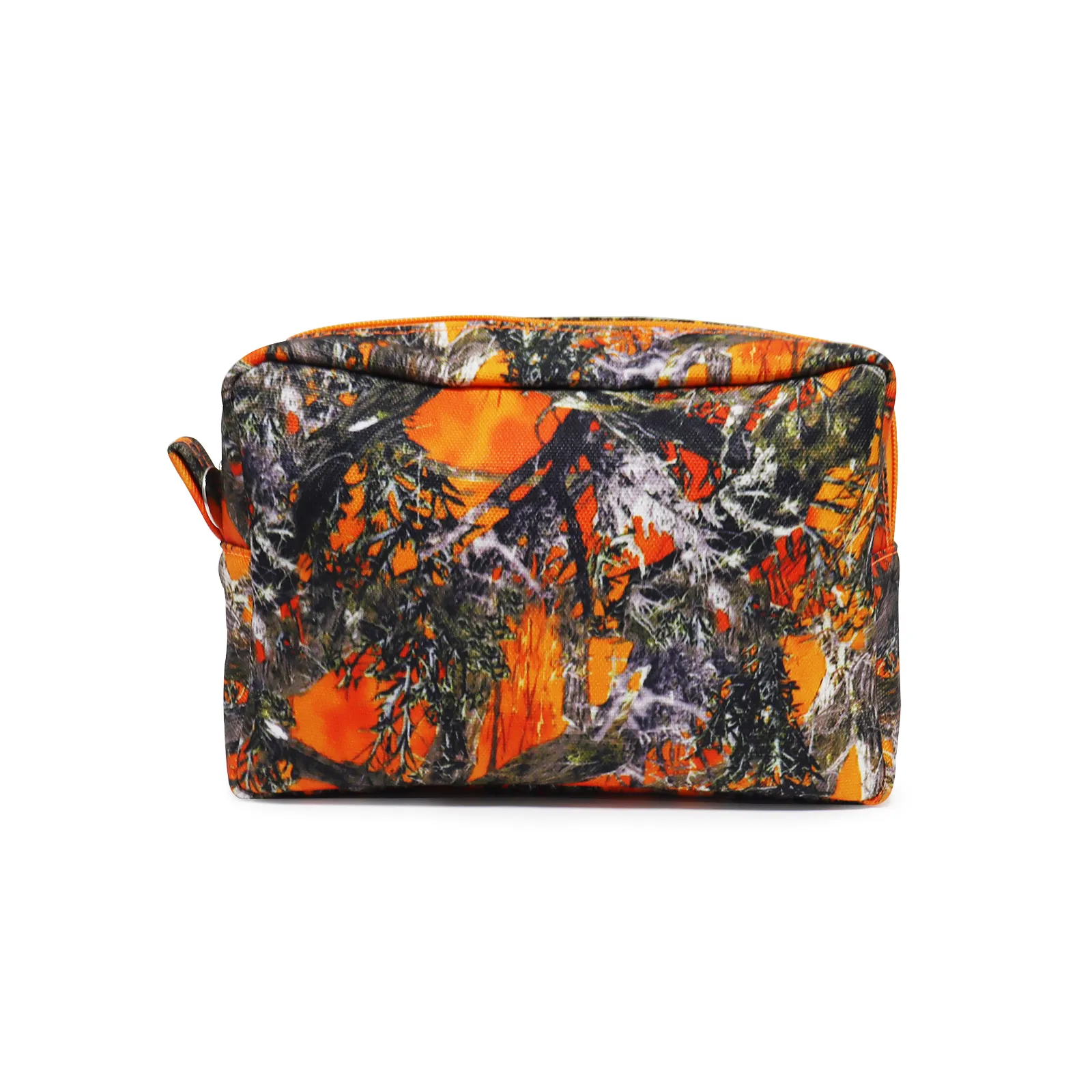 Orange Branch Camo Kosmetiktaschen, 25 Stück, Los, GA Warehouse, klassische rechteckige Designer-Make-up-Tasche, individuelle Brautjungfern-Kulturbeutel mit Reißverschluss, DOMIL106-1983