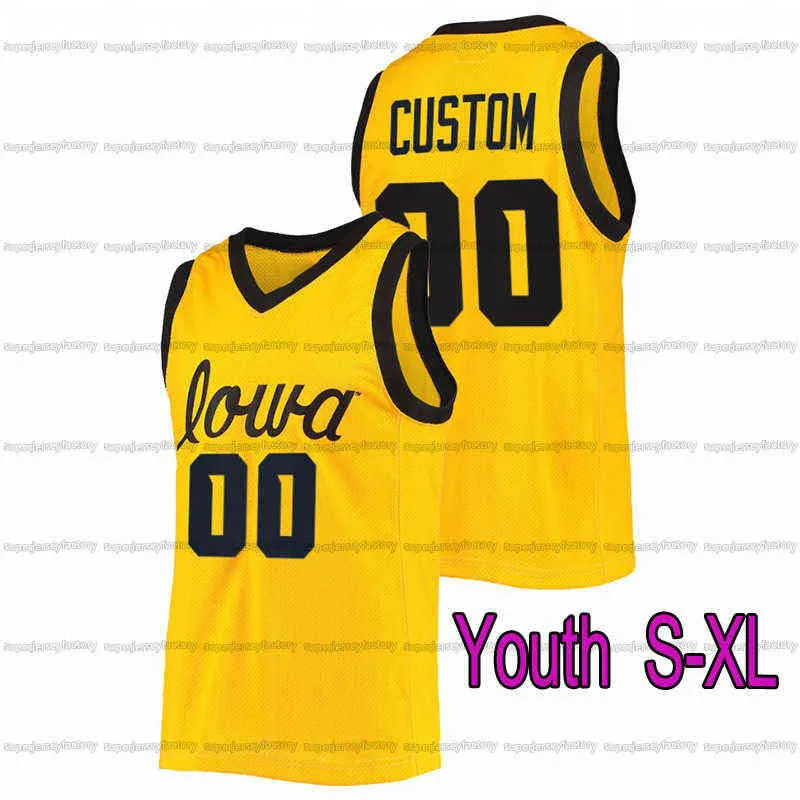 Basketball Custom Iowa Hawkeyes Basketball Jersey 22 Patrick McCaffery 15 Keegan Murray 2 Joe Toussaint 3 Bohannon 55 Luka