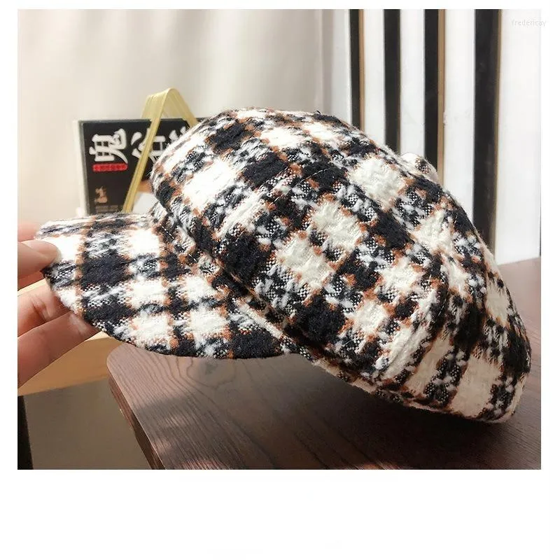 Bérets Autumn et hiver Rough Plaid Hat octogonal Béret All-Match Fashion Fashion Top Painter High Quality Cool Men's Women's Cap