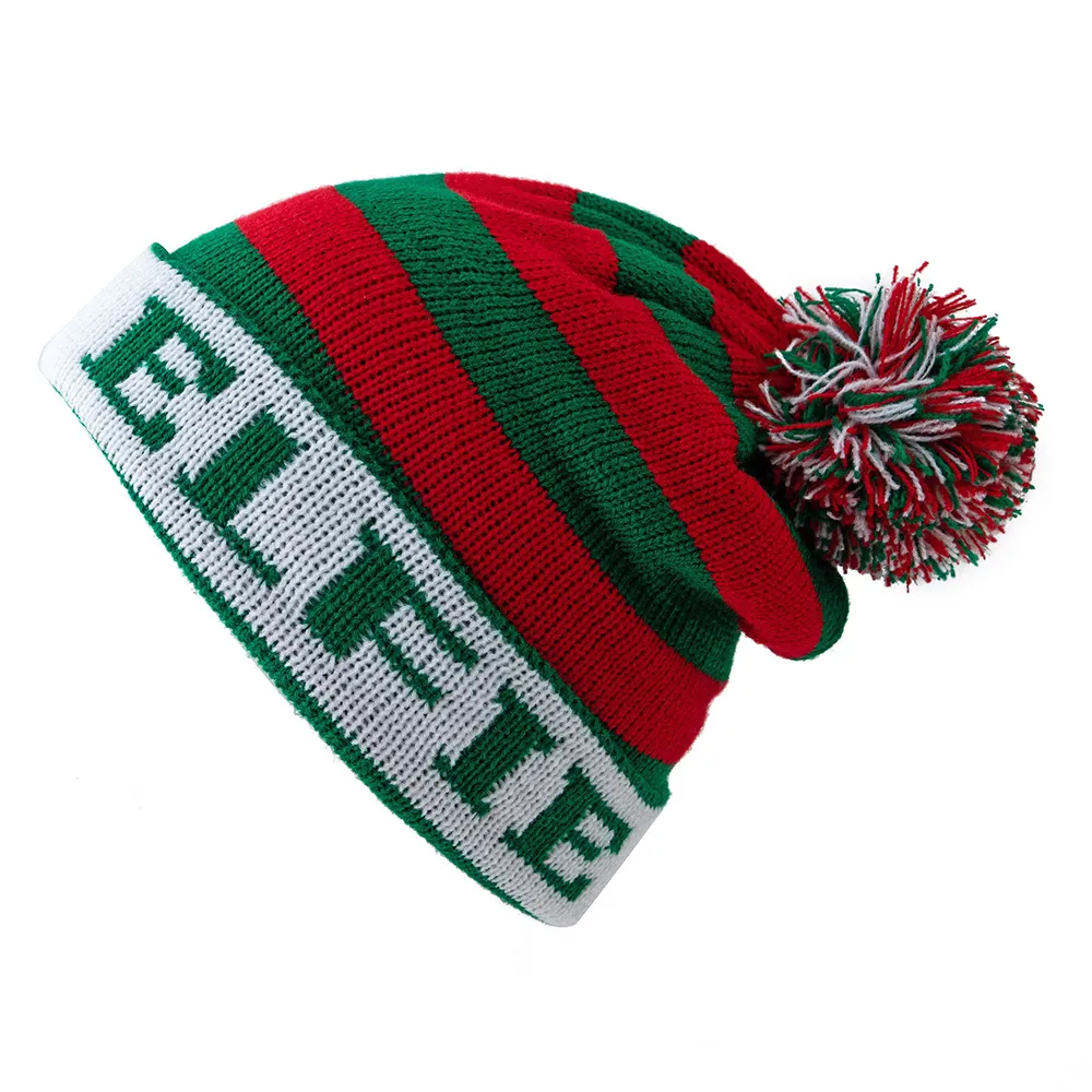 1-8 ans enfants bonnet tricoté chapeau mignon pompon automne hiver bride Elfie bonnet de laine de noël cadeau pour enfants nouvel an