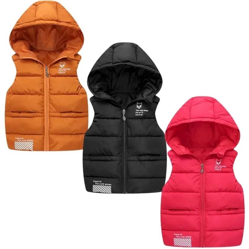 Weste Kinder Daunenweste Mädchen Kapuzenjacke Winterwesten Junge Baby Herbst Oberbekleidung Mäntel 3-8 Jahre Kinder Warme Kleidung 220905