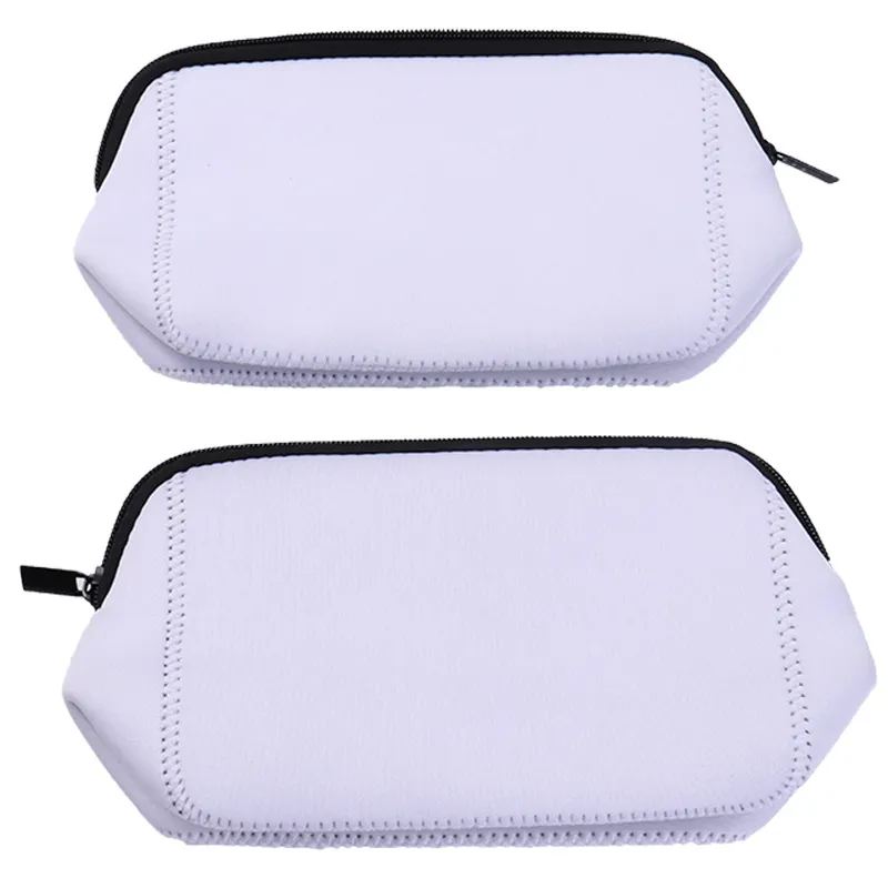 Sublimation néoprène sac de rangement blanc bricolage femmes sacs à main sacs à cosmétiques étanches avec fermeture éclair pour adultes enfants Z11