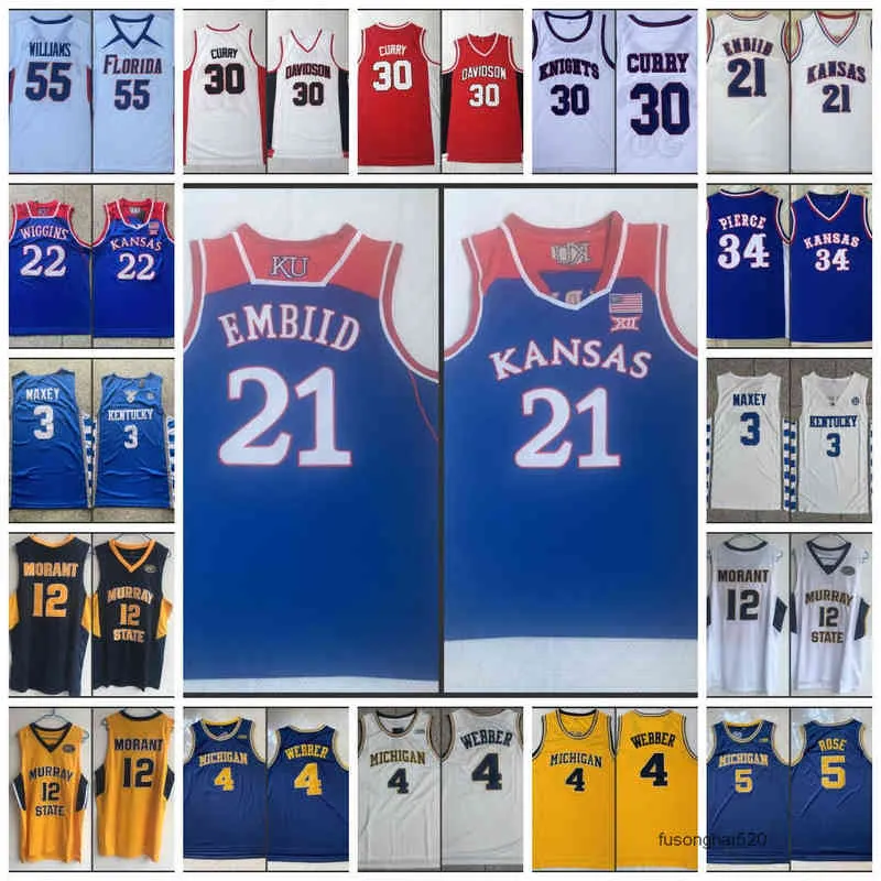 Retro Basketball Ja Morant Jersey Stephen Curry 4 Chris Webber Trae Young Vine Devin Booker Kevin Durant Wiggin Pierce Joel Embiid Jayson