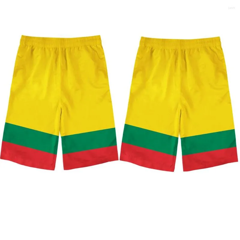 Shorts para hombres Lituania Juvenil Masculino Diy Free Custom Po Country Ltu Beach Nation Flag Lt Letuva Letuvos Lituania Casual